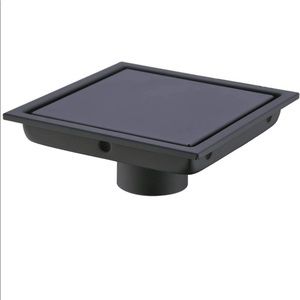 Black modern square shower drain